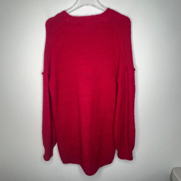 Free People All Mine Raspberry Oversized Sweater Small - Picture 4 of 7